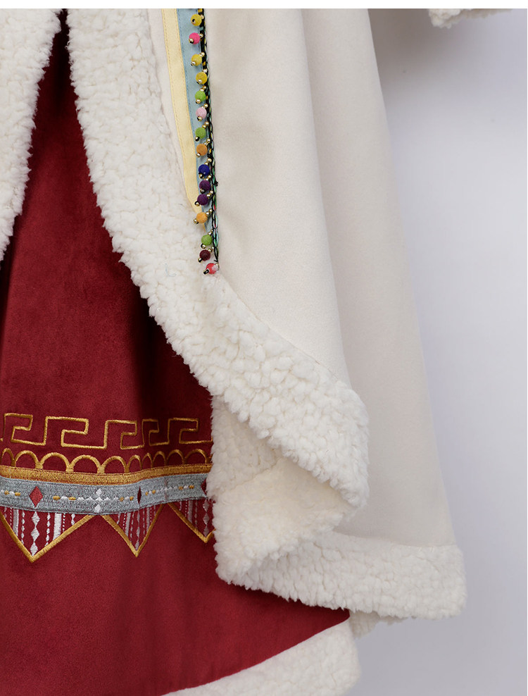 Китайцы одежда наборы 原创藏枫改良汉服女中国风秋冬汉元素少女民族风加绒藏袍披风套装