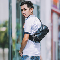 JR leather outdoor sports running bag chest bag crossbody shoulder mens sports large capacity multifunctional kit tide