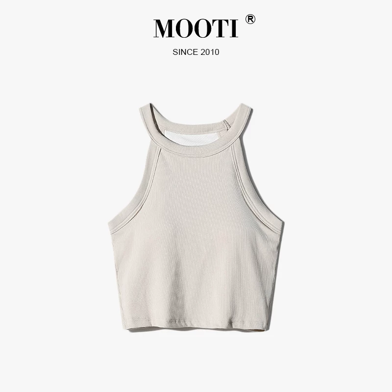 Топ (MOOTI) короткий трёхслойный с чашками, укороченный бюстгальтер, реглан-спинка, разные цвета