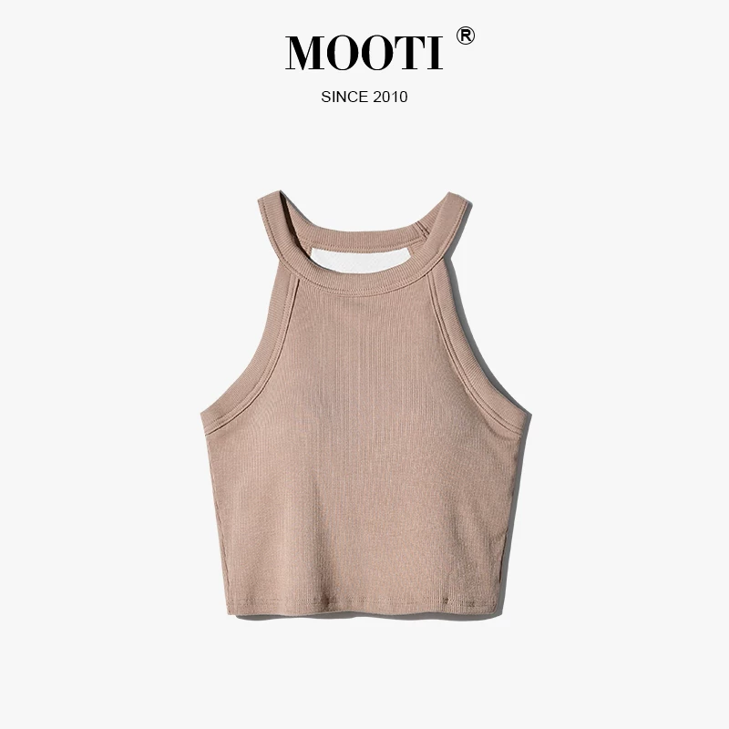 Топ (MOOTI) короткий трёхслойный с чашками, укороченный бюстгальтер, реглан-спинка, разные цвета