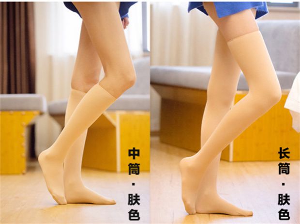 Vớ giữa ống nữ vớ cao đến đầu gối cộng với màu nhung mùa thu và mùa đông vớ nửa chân rộng vớ dày chân dài vớ cao tất nữ cổ ngắn