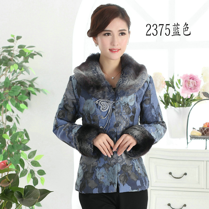 gió của Trung Quốc mùa thu / mùa đông váy cotton áo phụ nữ trung niên của mẹ quần áo váy Tang dài tay áo bông cổ điển của phụ nữ