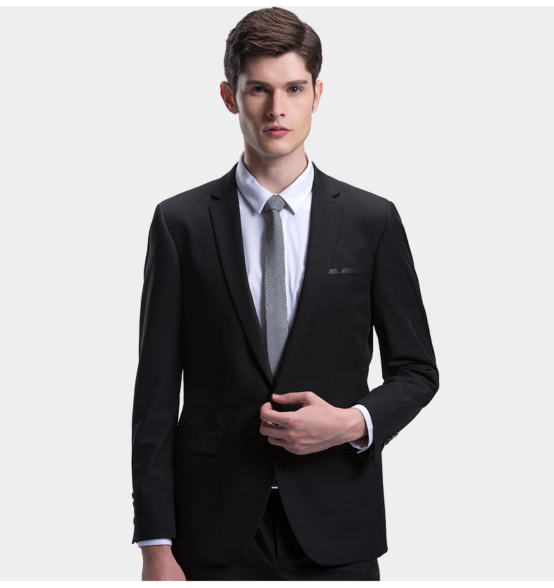 Bộ đồ vest nhỏ của St. Dexi 2019 Thu mới Thanh niên Đen quý ông đang kết hợp bộ đồ cưới - Suit phù hợp quần nam