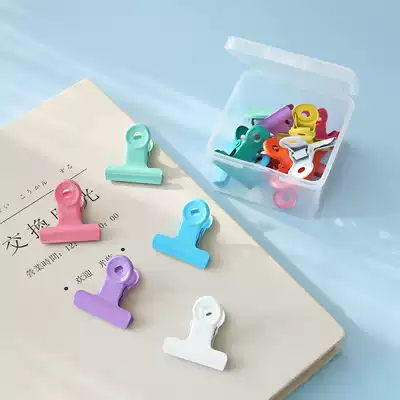 Cloud Wood grocery ins simple color sealing clip metal clip photo holder fresh ticket holder solid color 10 pieces