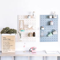 Dormitory artifact cave board wall decoration rack dormitory kitchen bathroom non-perforated partition bedroom storage rack