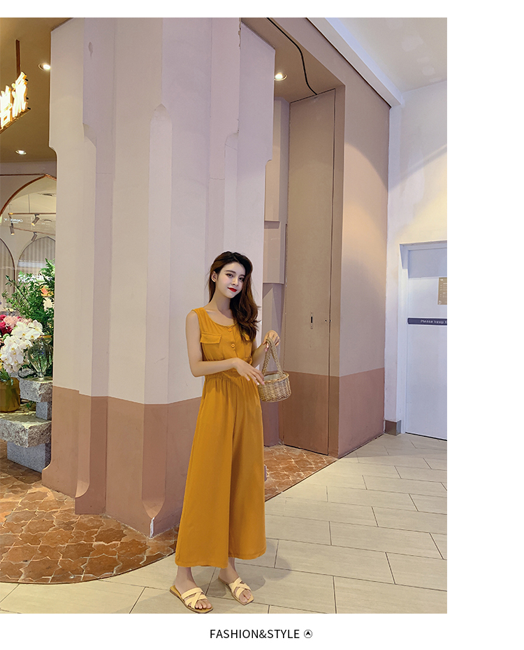 VK旗艦店 韓國風寬鬆氣質高腰單品連身褲