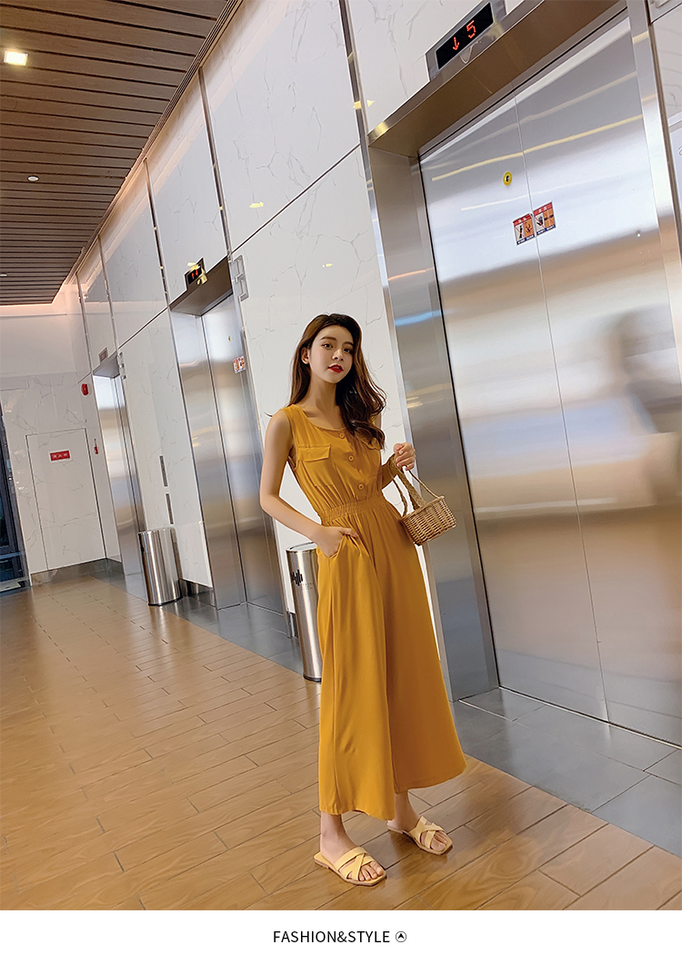 VK旗艦店 韓國風寬鬆氣質高腰單品連身褲