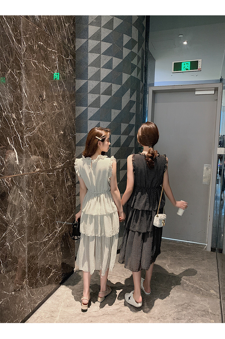 VK旗艦店 韓系波點蛋糕裙子仙女無袖洋裝