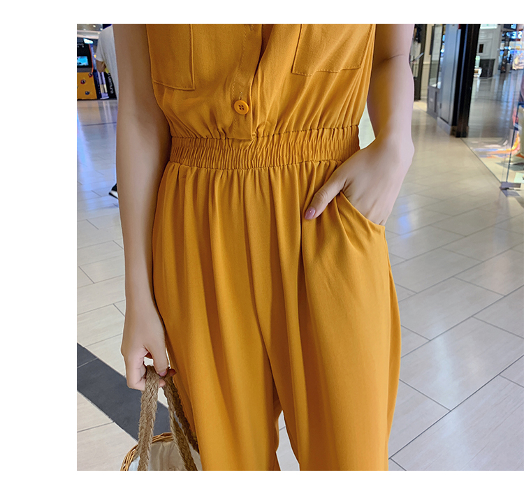 VK旗艦店 韓國風寬鬆氣質高腰單品連身褲