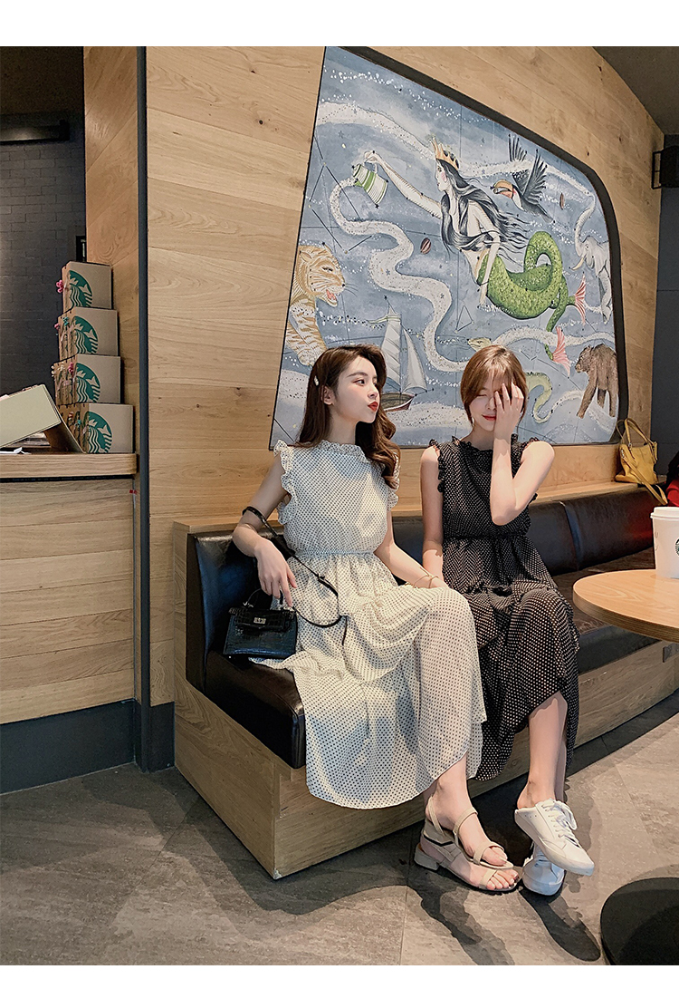 VK旗艦店 韓系波點蛋糕裙子仙女無袖洋裝