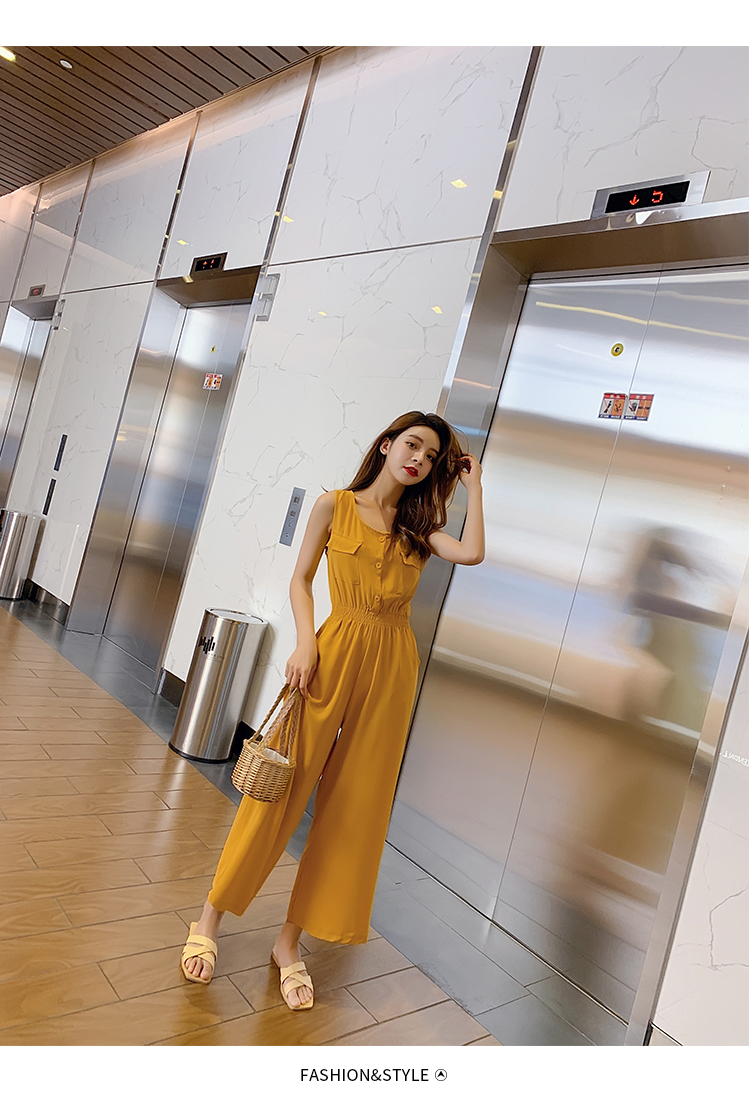 VK旗艦店 韓國風寬鬆氣質高腰單品連身褲