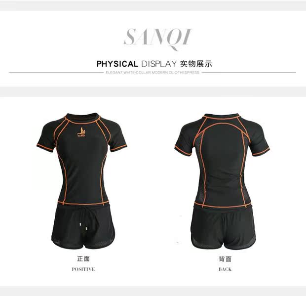 Bộ đồ bơi đôi thương hiệu đồ bơi Sanqi chia đôi thể thao có một nửa tay áo nam và nữ thể thao mùa xuân nóng ngoài trời - Vài đồ bơi đồ đi biển cho cặp đôi