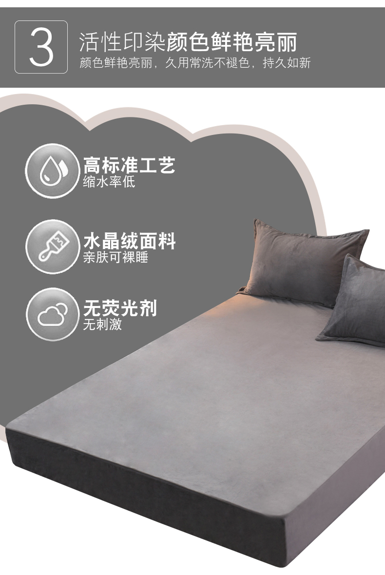 Pha lê nhung nệm không thấm nước nệm bọc Simmons bảo vệ nệm bọc bụi che phủ nệm dày 	ga giường bo chun