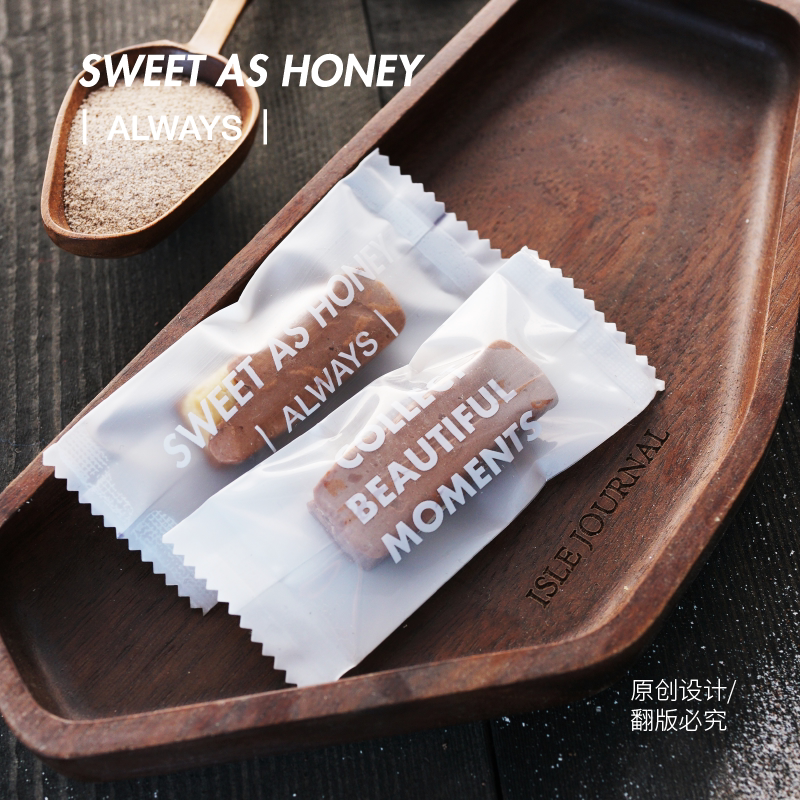 New Year's Princess Princess Candy English Packaging Bag Subcoffee Almonds Cow Rolling Colla Colla Collard of disposable frosted transparent machine seal