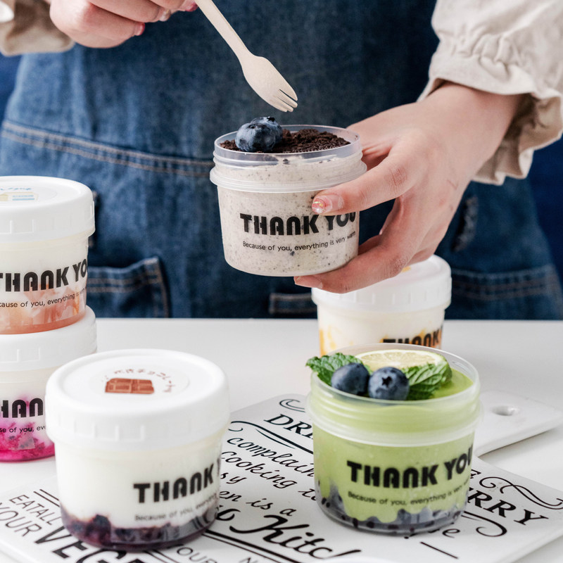 160ml disposable plastic fruit jelly yogurt ice cream double skin milk pudding cup panna cotta ice cream box jar