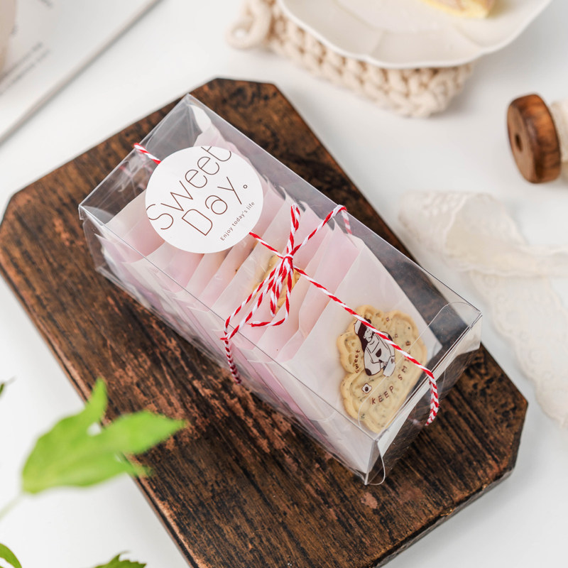 35 Silk PET Transparent Biscuit Box Baking handmade Snow Flowers Southern Snow Madeleine Bull Rolling Sugar Plastic Packaging