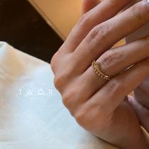 TWOR original niche design Indian retro s925 silver ring female sterling silver cold style simple folding ring