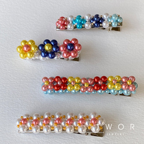 TWOR original design Picasso retro all hand-woven beaded colored pearl hairclip