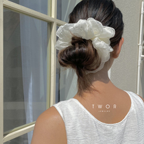 TWOR hand-sewn summer French retro 6 M M silk bubble Hairband coliform ins minimalist hair rope