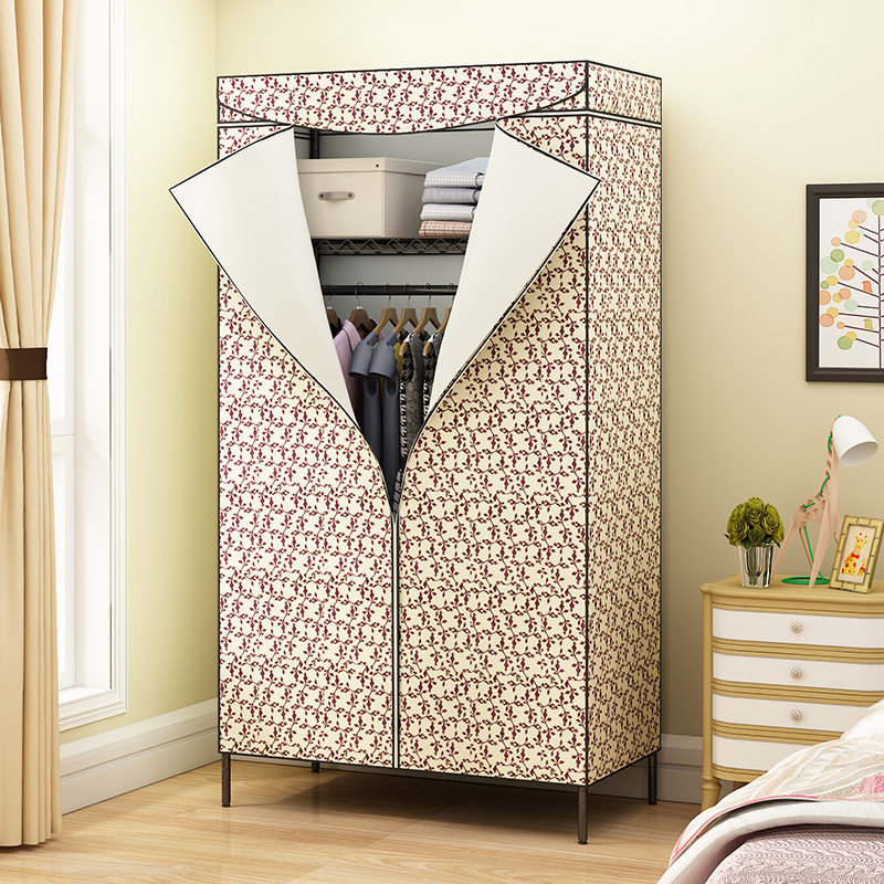Thạc sĩ đơn giản vải tủ quần áo tủ quần áo không gian rộng lớn hiện đại HOM9011 bụi thép lắp ráp kinh tế kín - Buồng tủ áo