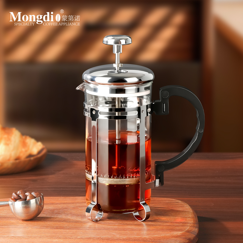 Mongdio French Press Coffee Pot, French Filter Press Pot, Glass Hand Brewing Pot, Filter, Milk Frother, Filter Cup