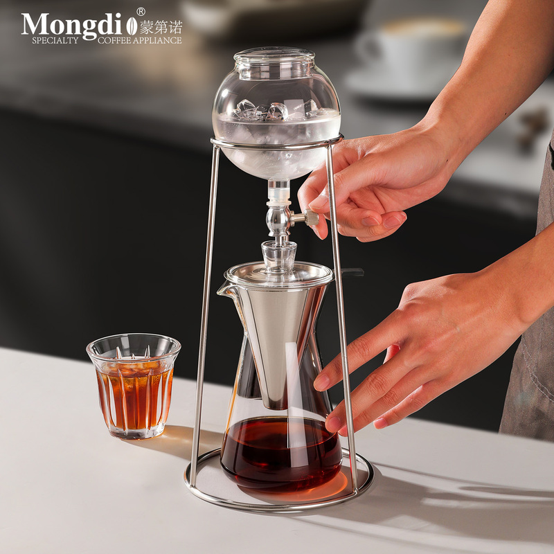 Mongdio Ice Drip Pot Coffee Cold Brew Pot Ice Drip Coffee Pot Glass Ice Extraction Pot Drip-Type Coffee Filter
