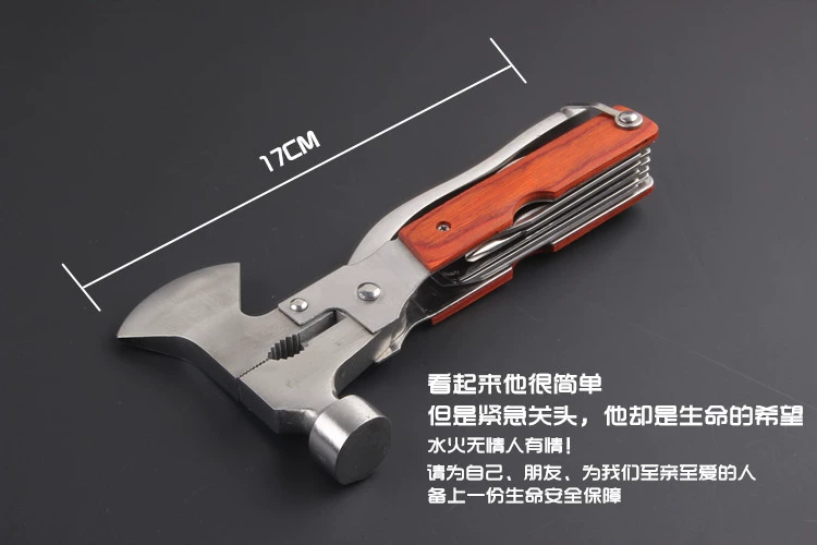 Đa công cụ ngoài trời survival tool rìu búa đa mục đích kìm an toàn búa tự động nguồn cung cấp folding knife kết hợp