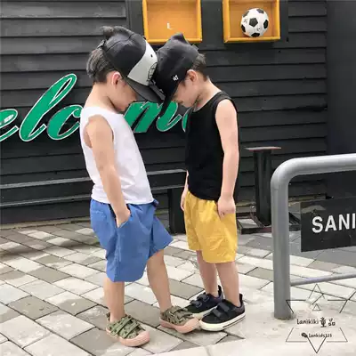 Special price does not return for 21 summer children Japanese tooling shorts 5-point pants cool cotton thin I-word vest spot
