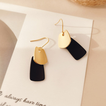 Matte metal earrings High sense s925 sterling silver needle earrings Feminine temperament niche drop earrings Simple cold wind South Korea