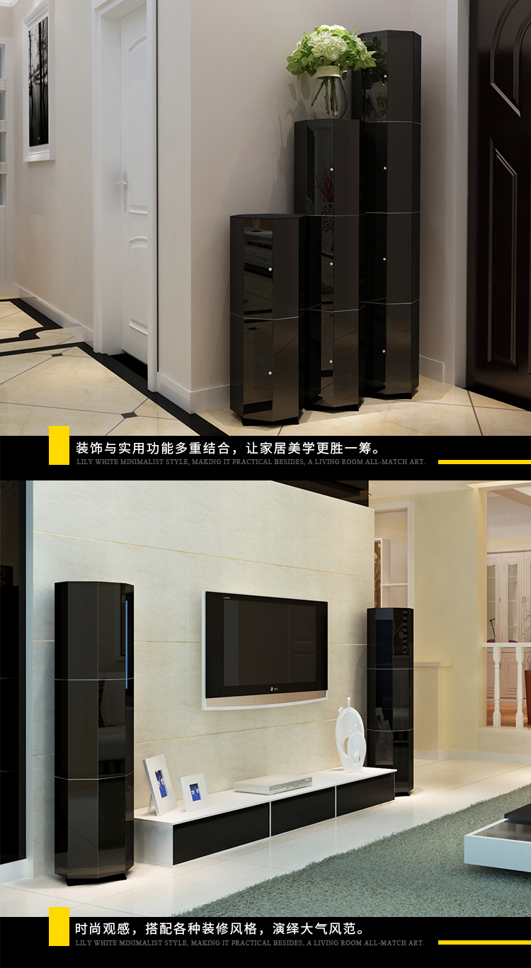 công suất lớn sơn đen kết hợp sáng tạo của châu Âu không xoay giao dịch nội thất sân vườn hiện đại giày gỗ rắn - Buồng tủ quần áo nhựa