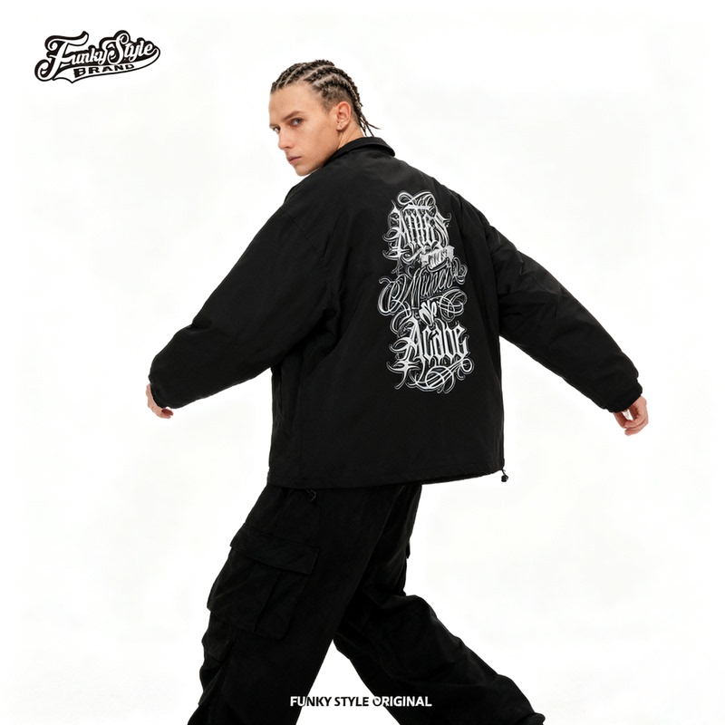 Funkystyle Original National Trend Chicano Popping American Tattoo Bboy Coach Jacket Coat Windbreaker