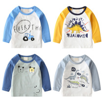 Boys long sleeve T-shirt spring and autumn 2021 New style tide autumn baby cotton thin coat childrens base shirt