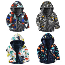 Boy shake grain suede jacket 2022 new autumn and winter toddler with suede baby foreign air thickened children cashmere blouse