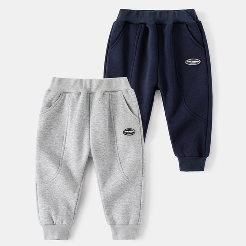 Осенние детские бархатные удерживающие тепло штаны для мальчиков