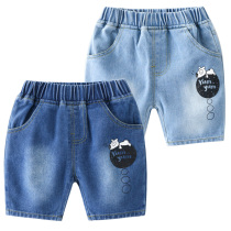 Boy denim shorts 2022 new summer clothing children loose outside wearing baby summer casual 50% children midpants