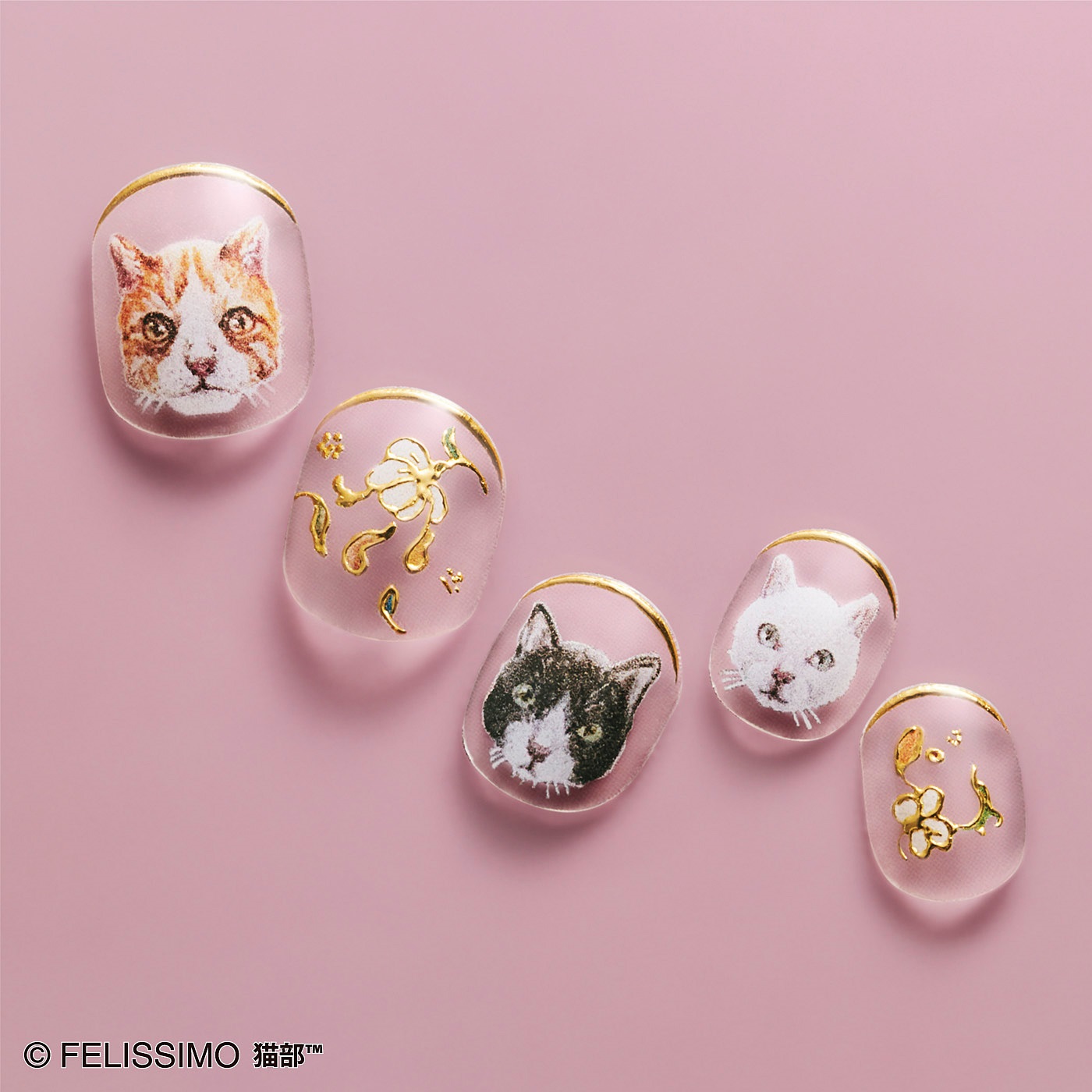 Japanese cute cat nail painting gel patch wearing nail sticker fenriki dream cat part manicurist