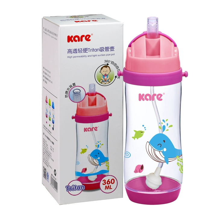 Chén nước Keer cho bé chống rơi, chống phun, không độc hại 360ml, cao trong mờ, nhẹ nhàng, bình rơm Tritan KR-5140 - Cup / Table ware / mài / Phụ kiện