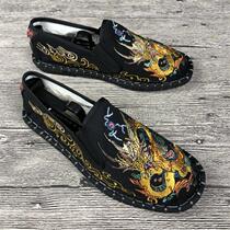 Jiangnan Facebook embroidered cloth shoes net red same style Chinese style social people couples all-match slip-on canvas shoes mens shoes