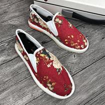 Melaleuca bottom old Beijing cloth shoes mens shoes corduroy canvas shoes cover feet lovers flat casual canvas shoes mens shoes