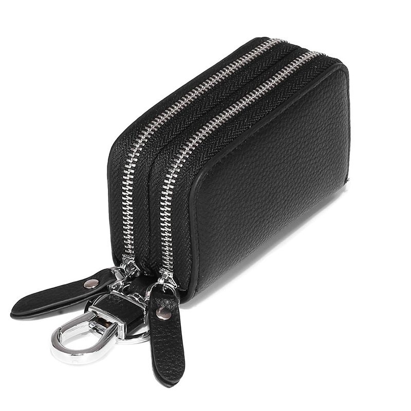 Multifunctional leather double-deck car keypack male cow skin large capacity simple to collect household key package female general purpose