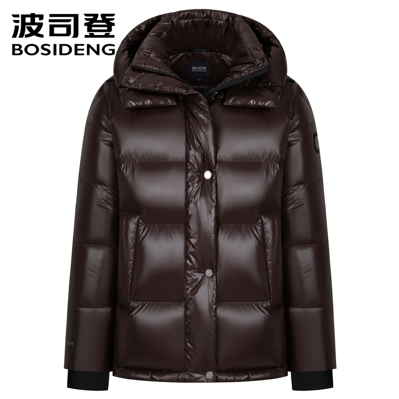Bosideng New Winter down Jacket for Women, Fashionable Puff Goose down Jacket, Waist-Cinching Short Style, Detachable Hood, Thickened Coat