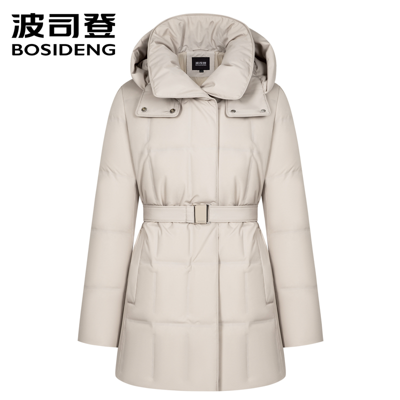 Bosideng New Winter down Jacket for Women, Business Style, Goose Down, Waist-Cinching, Slim Fit, Mid-Length, Detachable Hood, Warm Coat Bosideng New Winter down Jacket for Women, Business Style, Goose Down, Waist-Cinching, Slim Fit, Mid-Length, Detachable Hood, Warm Coat