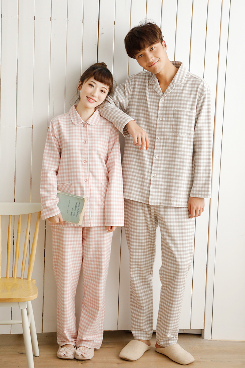 Mùa thu và mùa đông Nhật Bản kẻ sọc vài bộ đồ ngủ cotton của phụ nữ bằng vải nhung nhà quần áo dài tay dày những kiểu đồ bộ may đẹp