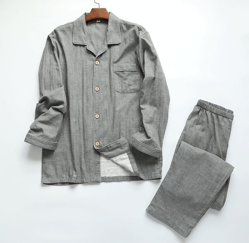 Bộ đồ ngủ cotton nam mùa xuân và mùa thu không in đôi nam nữ tay dài mùa hè mỏng phần tay ngắn sợi cotton dịch vụ nhà kích thước lớn đồ ngủ nữ