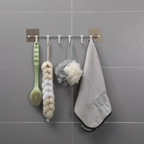 Punch-free kitchen spatula spoon hook 6 Bathroom house cabinet top stainless steel towel hook 6 sticky hook row hook