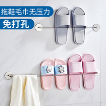 304 stainless steel Slipper rack non-perforated bathroom wall-mounted shoes drain rack easy door rear storage shoe rack