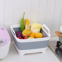 Creative plastic vegetable washing basket Fruit storage basket Kitchen drain basket Multifunctional foldable sink basket storage basket