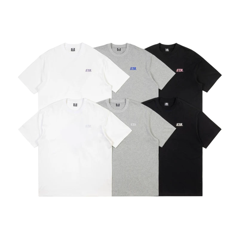 STA Базовая футболка с коротким рукавом и круглым воротом, одежда для пары, с short sleeve, американский стиль, для любимого