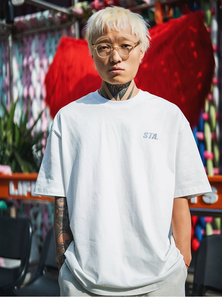 STA Базовая футболка с коротким рукавом и круглым воротом, одежда для пары, с short sleeve, американский стиль, для любимого