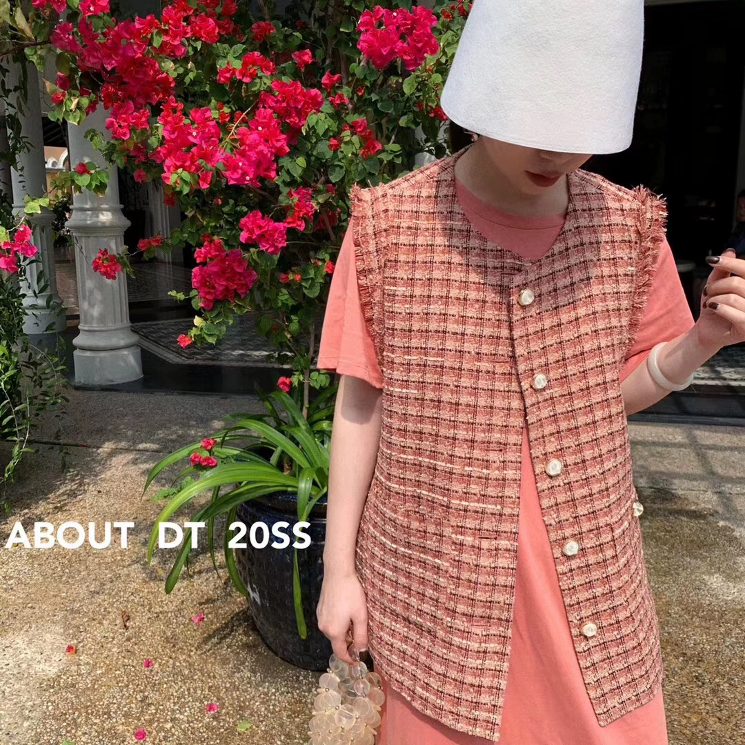 Mùa xuân 2020 phụ nữ mới phiên bản Hàn Quốc của áo vest gió nhỏ nước hoa DT Quảng Châu UUS khí chất vest vest vest - Áo vest